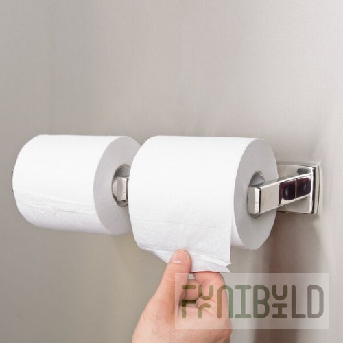 Bobrick B-686 Surface-Mounted Double Toilet Tissue Dispenser with Bright Polished Finish