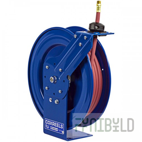 Coxreels P-MP-430 Spring Rewind Performance Air, Water, and Oil Hose Reel with (1) Medium Pressure 1/2