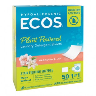 ECOS 953610 Magnolia and Lilies Liquidless Laundry Detergent Sheet - 500/Case ECOS 953610 Magnolia and Lilies Liquidless Laundry Detergent Sheet - 500/Case