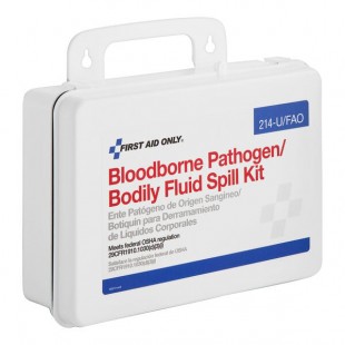 First Aid Only 214-U/FAO 23-Piece Bloodborne Pathogen (BBP) and Bodily Fluid Spill Clean-Up Kit with Plastic Case First Aid Only 214-U/FAO 23-Piece Bloodborne Pathogen (BBP) and Bodily Fluid Spill Clean-Up Kit with Plastic Case