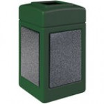 Commercial Zone 720331K StoneTec 42 Gallon Square Blue Open Top Decorative Trash Can with Pepperstone Panels