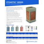 Commercial Zone 720331K StoneTec 42 Gallon Square Blue Open Top Decorative Trash Can with Pepperstone Panels