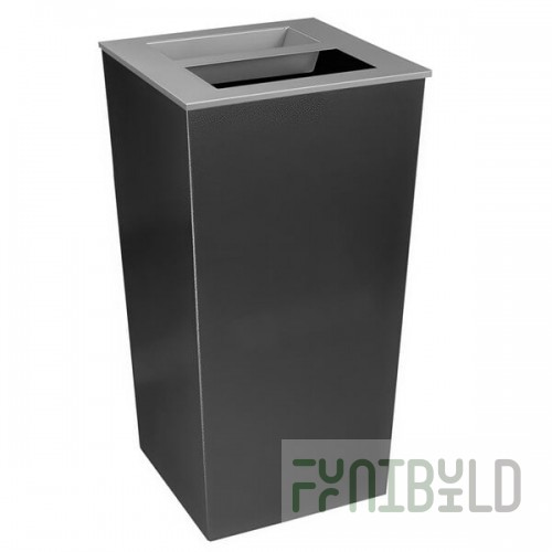 Ex-Cell Kaiser RC-MTR-34 A/T HCCL Metro Companion XL 34 Gallon Hammered Charcoal Ash & Square Trash Can