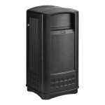 Rubbermaid® FG9P9000BLA Plaza Black Square Junior Container with Side Opening Door 35 Gallon