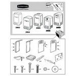 Rubbermaid® FG9P9000BLA Plaza Black Square Junior Container with Side Opening Door 35 Gallon