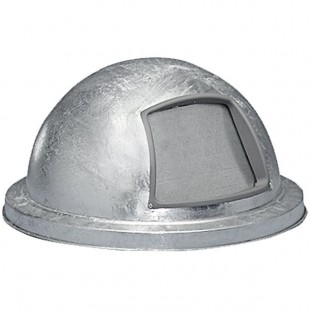 Witt Industries 3434G Galvanized Steel Dome Lid with Push Door for 32 Gallon Trash Cans