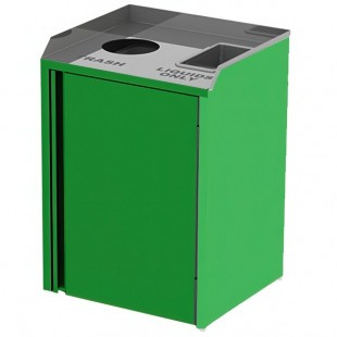 Lakeside 3420G Rectangular Stainless Steel Liquid / Cup Refuse Station with Top Access and Green Laminate Finish - 26 1/2