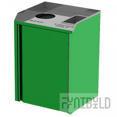 Lakeside 3420G Rectangular Stainless Steel Liquid / Cup Refuse Station with Top Access and Green Laminate Finish - 26 1/2