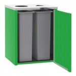 Lakeside 3420G Rectangular Stainless Steel Liquid / Cup Refuse Station with Top Access and Green Laminate Finish - 26 1/2
