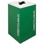 Ex-Cell Kaiser RC-KDHR-P BLX Kaleidoscope Collection Black Texture Half Round 8 Gallon Customizable Paper Receptacle