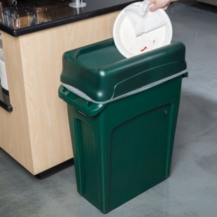 Rubbermaid® Slim Jim 64 Qt. / 16 Gallon Green Rectangular Trash Can with Green Drop Shot Lid Rubbermaid® Slim Jim 64 Qt. / 16 Gallon Green Rectangular Trash Can with Green Drop Shot Lid