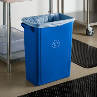 Lavex 16 Gallon Blue Slim Rectangular Recycle Bin Lavex 16 Gallon Blue Slim Rectangular Recycle Bin