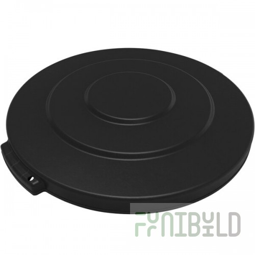 Carlisle 84101103 Bronco 10 Gallon Black Flat Round Trash Can Lid