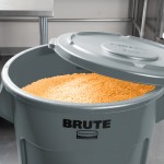 Rubbermaid® BRUTE 55 Gallon Gray Round Trash Can, Lid, and Dolly Kit