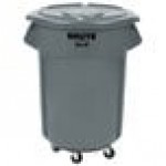 Rubbermaid® BRUTE 55 Gallon Gray Round Trash Can, Lid, and Dolly Kit