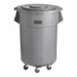 Rubbermaid® BRUTE 55 Gallon Gray Round Trash Can, Lid, and Dolly Kit