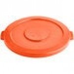 Lavex 44 Gallon Orange Round High Visibility Commercial Trash Can Lid