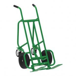 Valley Craft 1,000 lb. Steel Deep Frame 4-Wheel Pallet Truck with 2 Pneumatic Wheels and 2 Swivel Casters F84812A7