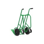 Valley Craft 1,000 lb. Steel Deep Frame 4-Wheel Pallet Truck with 2 Pneumatic Wheels and 2 Swivel Casters F84812A7