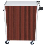 Lakeside 610RM 3 Shelf Standard Duty Stainless Steel Utility Cart with Enclosed Base and Red Maple Finish - 16 1/2