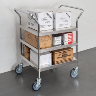 Regency Stainless Steel Three Shelf Utility Cart - 24