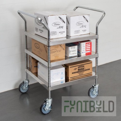 Regency Stainless Steel Three Shelf Utility Cart - 24