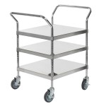 Regency Stainless Steel Three Shelf Utility Cart - 24