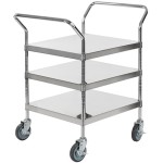 Regency Stainless Steel Three Shelf Utility Cart - 24
