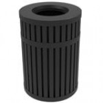 Commercial Zone 728001 ArchTec Parkview 45 Gallon Black Steel Outdoor Round Trash Can Commercial Zone 728001 ArchTec Parkview 45 Gallon Black Steel Outdoor Round Trash Can