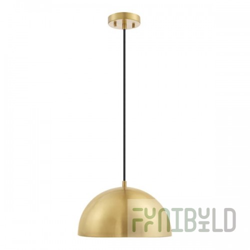 Globe Novogratz Retro Matte Brass Pendant Light - 120V, 60W