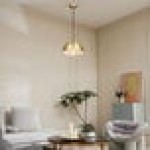 Globe Novogratz Retro Matte Brass Pendant Light - 120V, 60W