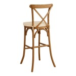 Lancaster Table & Seating Vineyard Barrel Brown Wood Cross Back Bar Stool with 2 Lancaster Table & Seating Vineyard Barrel Brown Wood Cross Back Bar Stool with 2
