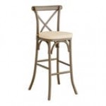 Lancaster Table & Seating Vineyard Barrel Brown Wood Cross Back Bar Stool with 2 Lancaster Table & Seating Vineyard Barrel Brown Wood Cross Back Bar Stool with 2