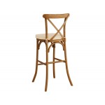 Lancaster Table & Seating Vineyard Barrel Brown Wood Cross Back Bar Stool with 2 Lancaster Table & Seating Vineyard Barrel Brown Wood Cross Back Bar Stool with 2