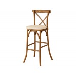 Lancaster Table & Seating Vineyard Barrel Brown Wood Cross Back Bar Stool with 2 Lancaster Table & Seating Vineyard Barrel Brown Wood Cross Back Bar Stool with 2
