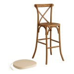 Lancaster Table & Seating Vineyard Barrel Brown Wood Cross Back Bar Stool with 2 Lancaster Table & Seating Vineyard Barrel Brown Wood Cross Back Bar Stool with 2