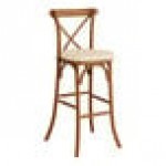 Lancaster Table & Seating Vineyard Barrel Brown Wood Cross Back Bar Stool with 2 Lancaster Table & Seating Vineyard Barrel Brown Wood Cross Back Bar Stool with 2