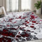Abani Arto Collection 4' x 6' Gray / Red Contemporary Granite Area Rug