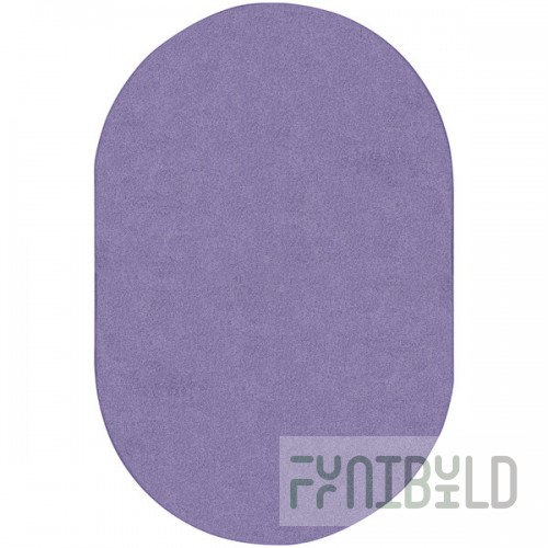 Joy Carpets Kid Essentials Just Kidding 6' x 9' Very Violet Oval Area Rug