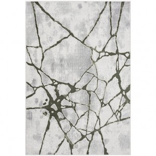 Abani Atlas Collection 4' x 6' Green / Gray Contemporary Web Area Rug