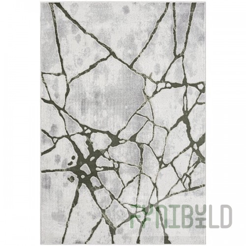 Abani Atlas Collection 4' x 6' Green / Gray Contemporary Web Area Rug