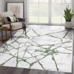 Abani Atlas Collection 4' x 6' Green / Gray Contemporary Web Area Rug Abani Atlas Collection 4' x 6' Green / Gray Contemporary Web Area Rug
