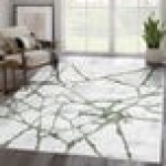 Abani Atlas Collection 4' x 6' Green / Gray Contemporary Web Area Rug Abani Atlas Collection 4' x 6' Green / Gray Contemporary Web Area Rug