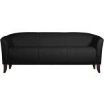Flash Furniture 111-3-BK-GG Hercules Imperial Black Leather Sofa with Wooden Feet