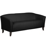 Flash Furniture 111-3-BK-GG Hercules Imperial Black Leather Sofa with Wooden Feet