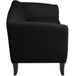 Flash Furniture 111-3-BK-GG Hercules Imperial Black Leather Sofa with Wooden Feet