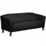 Flash Furniture 111-3-BK-GG Hercules Imperial Black Leather Sofa with Wooden Feet