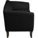 Flash Furniture 111-3-BK-GG Hercules Imperial Black Leather Sofa with Wooden Feet