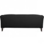 Flash Furniture 111-3-BK-GG Hercules Imperial Black Leather Sofa with Wooden Feet