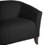 Flash Furniture 111-3-BK-GG Hercules Imperial Black Leather Sofa with Wooden Feet